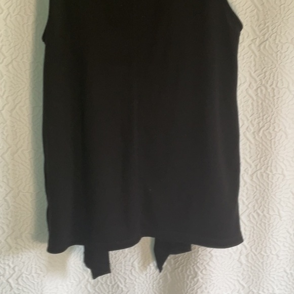 Cable & Gauge Black Sleeveless Cardigan cover up - Picture 4 of 5
